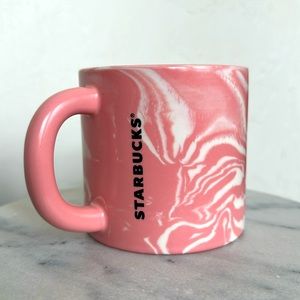 STARBUCKS 2022 HOLIDAY PINK SWIRL MARBLE CERAMIC MUGS